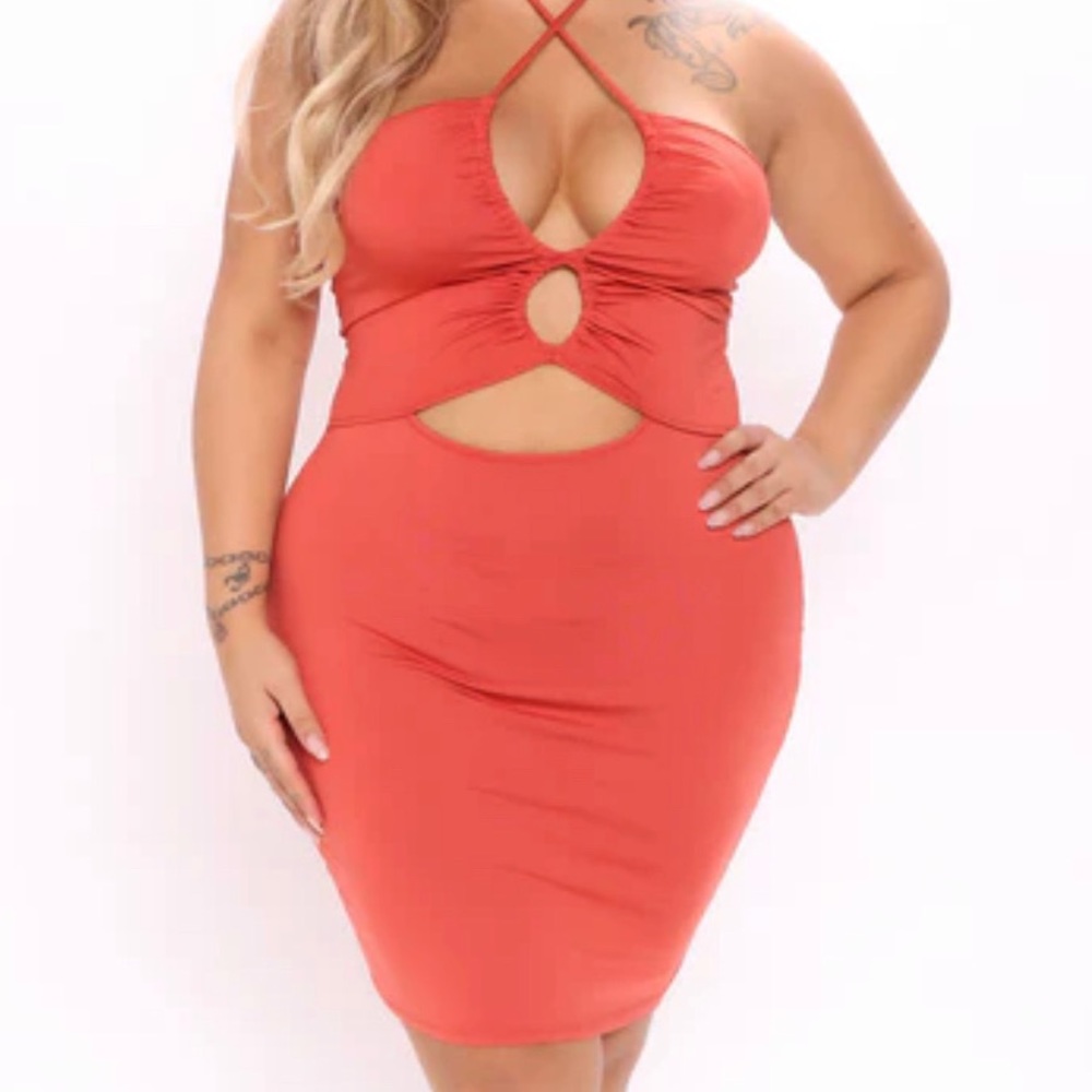 Orange mini dress